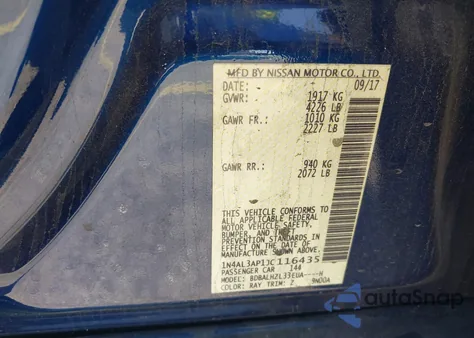 2018 Nissan Altima 2.5 Sr from USA, damaged, VIN 1N4AL3AP1JC116435